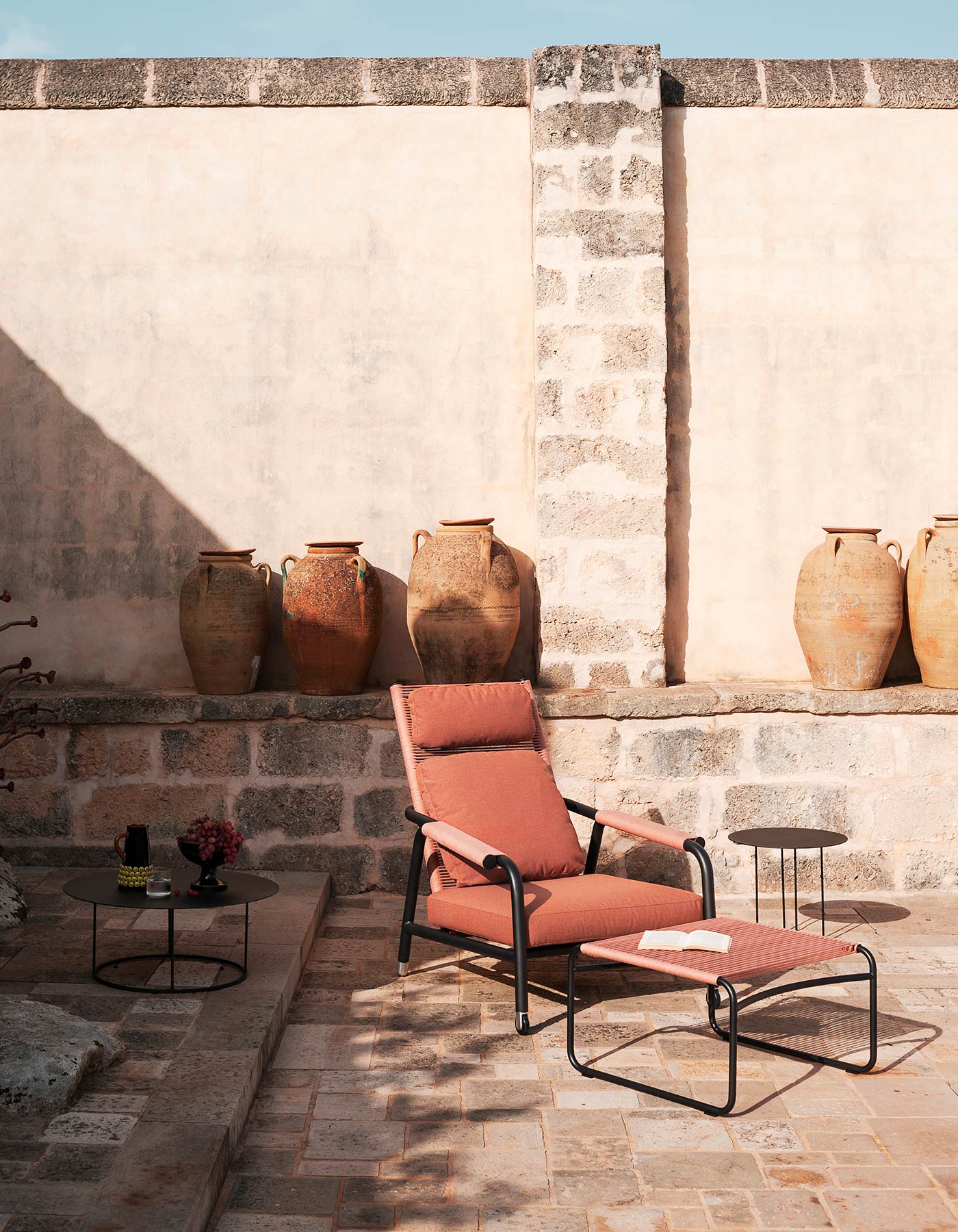 Petit fauteuil extérieur de jardin LAUREDE en métal acier de